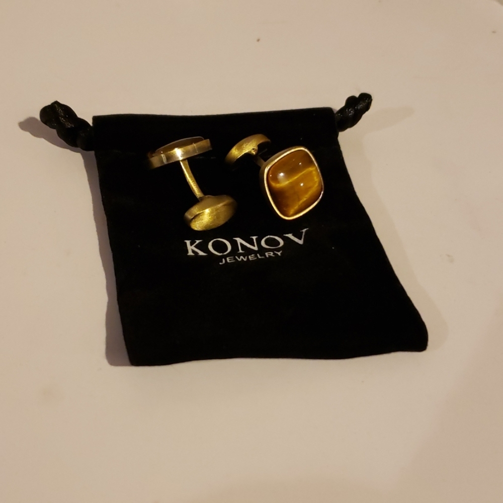 KONOV	Men's Rhodium Cufflinks